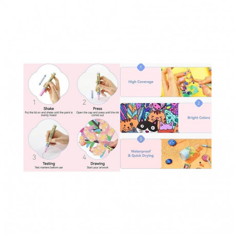 Acrylic Marker Pen - ARRTX 48 Colors 3mm Tip Waterproof