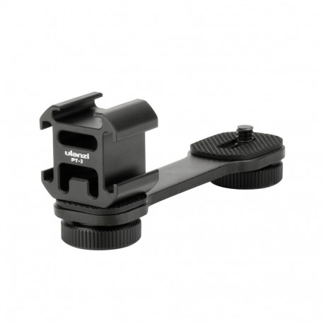 Camera Accessory - Ulanzi PT-3 Mounting Bracket with 3 Cold Shoe Mounts and 1/4" Thread