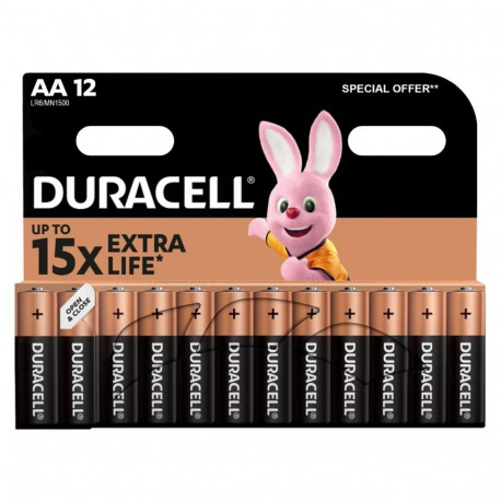 Battery - Duracell Basic MN1500 AA 1.5V Alkaline 12 Pack