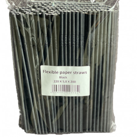 Paberkõrred 5,8x220m painduv, must, 25tk/pk