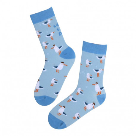 SOKISAHTEL SEAGULL helesinised puuvillased sokid