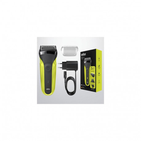 Braun Series 3 Shave&Style 300BT Electric Shaver, Razor for Men, Black/Volt Green