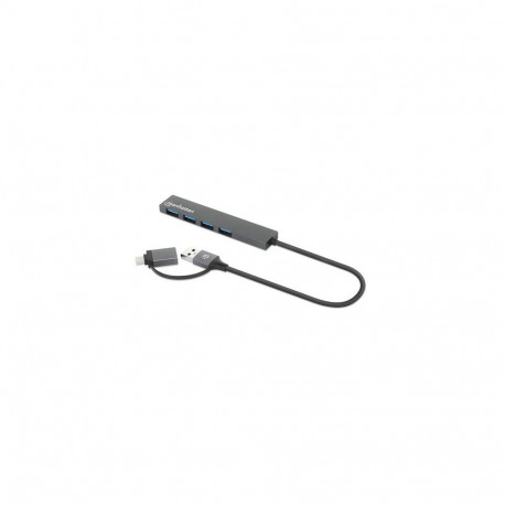 Manhattan USB-C & USB-A Combo Dock/Hub, Ports (4): USB-A (x4), 5 Gbps (USB 3.2 Gen1 aka USB 3.0)