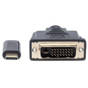 Manhattan USB-C to DVI-D Cable, 1080p@60Hz, 2m, Male to Female, Black, Compatible with DVD-D, Three  Manhattan USB-C to DVI-D Cable, 1080p@60Hz, 2m, Male to Female, Black, Compatible with DVD-D, Three