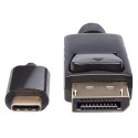 Manhattan USB-C to DisplayPort Cable, 4K@60Hz, 2m, Male to Male, Black, Not Bi-Directional, Three Ye Manhattan USB-C to DisplayPort Cable, 4K@60Hz, 2m, Male to Male, Black, Not Bi-Directional, Three Ye