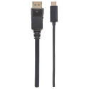 Manhattan USB-C to DisplayPort Cable, 4K@60Hz, 1m, Male to Male, Black, Not Bi-Directional, Three Ye Manhattan USB-C to DisplayPort Cable, 4K@60Hz, 1m, Male to Male, Black, Not Bi-Directional, Three Ye