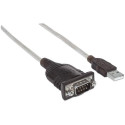 Manhattan USB-A to Serial Converter cable, 45cm, Male to Male, Serial/RS232/COM/DB9, Prolific PL-230