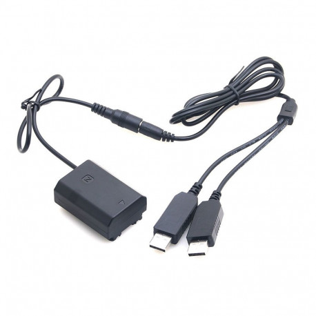 Caruba Sony NP FZ100 Full Decoding Dummy Batterij + 5V 2A dubbele USB kabel