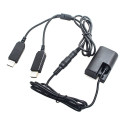 Caruba Canon LP E6 Full Decoding Dummy Batterij + 5V 2A Dubbele USB kabel