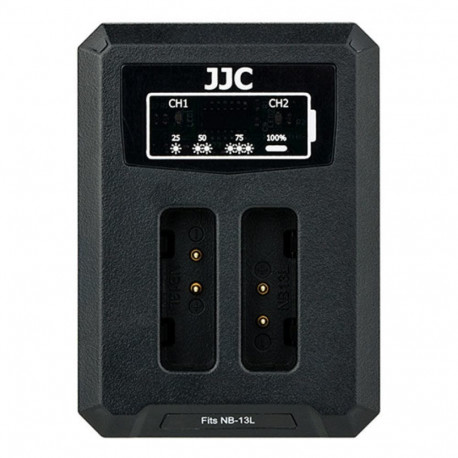 JJC Canon DCH NB13L USB Dual BatteryCharger (voor Canon NB 13L)