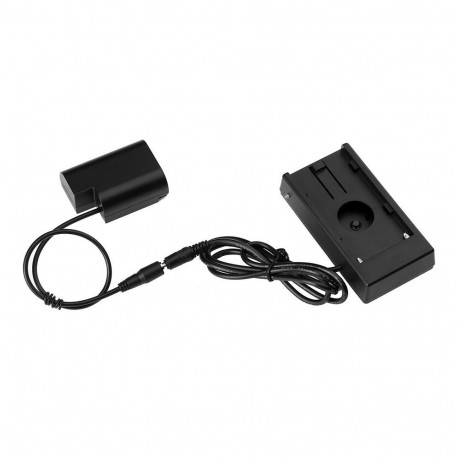 Caruba Panasonic DMW DCC12 Full Decoding Dummy Batterij + F970 Batterijhuls (rechte kabel)