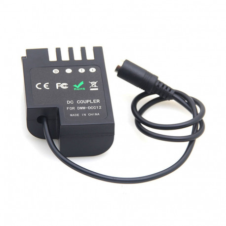 Caruba Panasonic DMW DCC12 Full Decoding Dummy Batterij (rechte kabel)