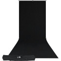 Westcott X Drop Wrinkle Resistant Backdrop Kit Rich Black Sweep (5' x 12')