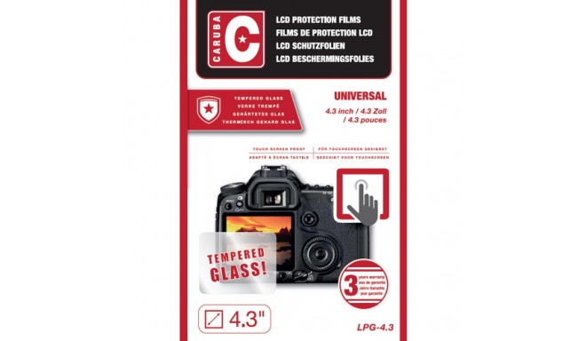 Caruba LCD Optical Glass Protector 4,3" (2 Stuks)