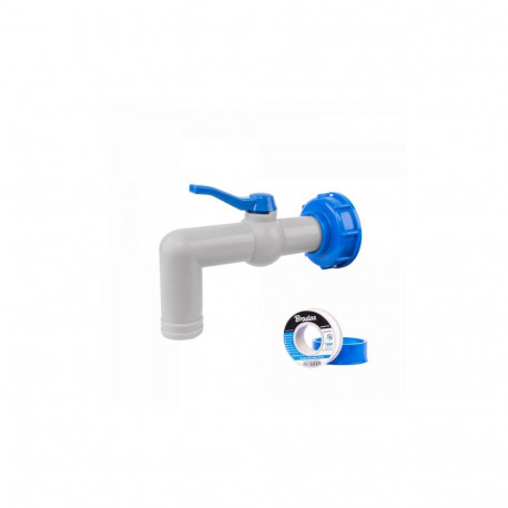 Set - PP 90 ° tap with IBCS60x6 adapter for 25mm hose with PTFE tape