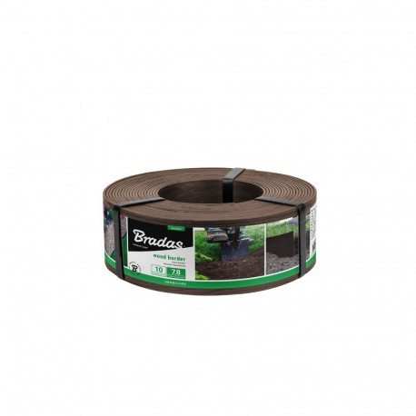 Lawn border WOOD BORDER 7,8mm x 2,8mm x 10m - brown