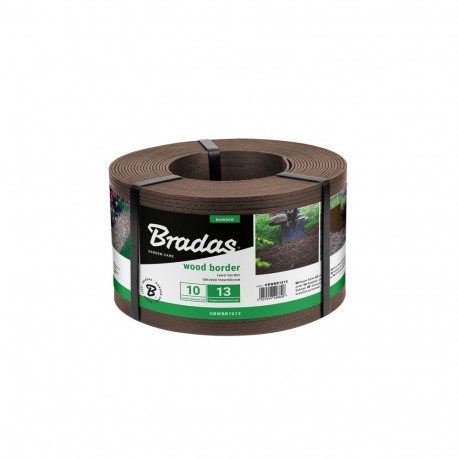 Lawn border WOOD BORDER 130mm x 2,8mm x 10m – brown