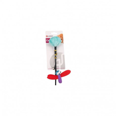 Flamingo dangler toy for cats 48cm