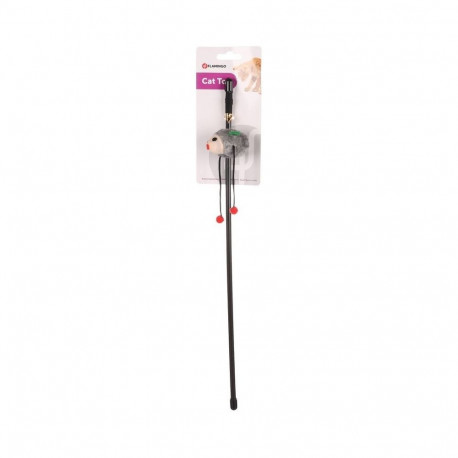 Flamingo cat hook with mouse and bell 48cm