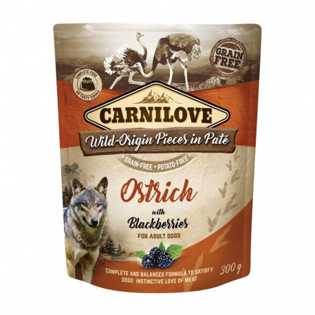 Carnilove Pouch Pate Ostrich with Blackberries food bags for dogs 300g