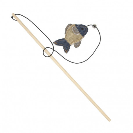 Barry King wooden hook for cat blue fish 10x6.5cm
