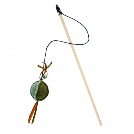 Barry King wooden cat hook with brown ball 5.5x4cm