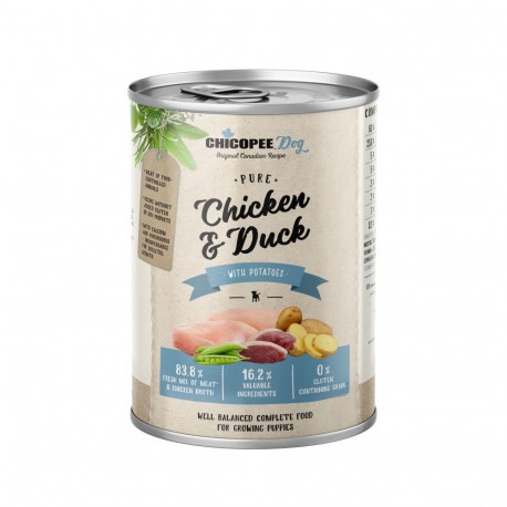 Chicopee Junior Pure Chicken & Duck canned food for puppies 400g