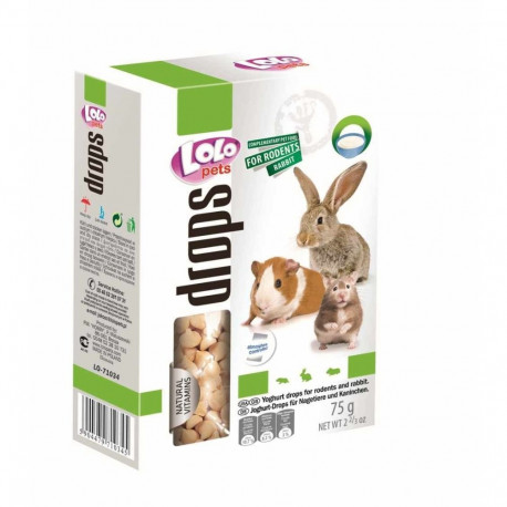 LoLo Pets Drops treats for rodents with yogurt 75g