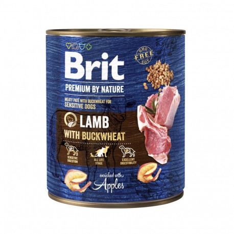 Brit Premium by Nature Lamb with Buckwheat canned food for dogs 800g