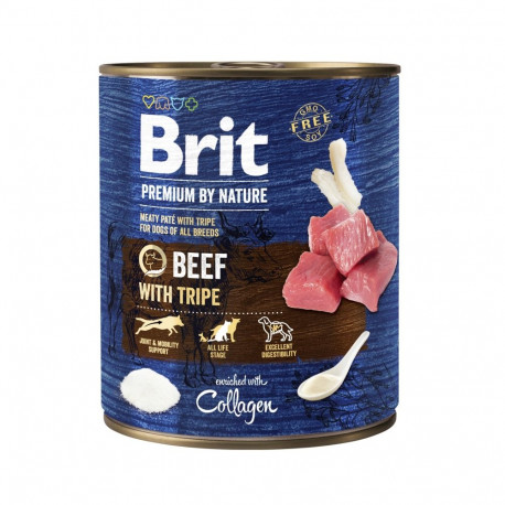 Brit Premium by Nature konserv Beef with Tripes koertele 800g