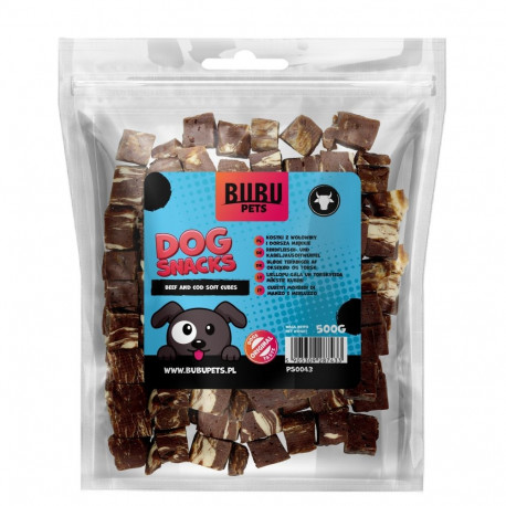 Bubu Pets dog treat beef and cod cubes 500g