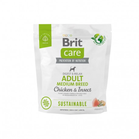 Brit Care Sustainable Adult Medium Breed Chicken & Insect dog food 1kg