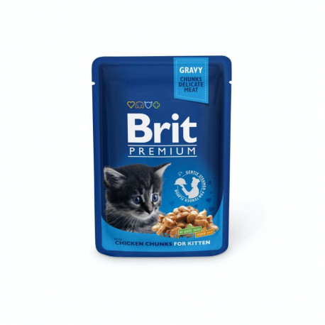Brit Premium Chicken Chunks in Gravy märgtoit kassipoegadele 100g