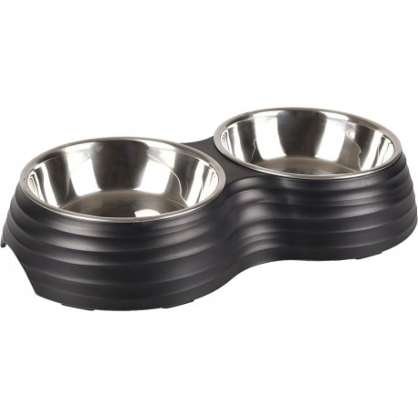 Flamingo black feeding and drinking bowl for pets 2x ø 14cm - 350ml