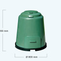 Komposter - Biojäätmete kiirkomposter RAPID 280L roheline - põhjaplaadiga