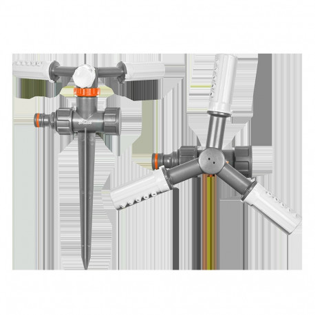 WHITE LINE 3-arm rotating sprinkler on spike - blister