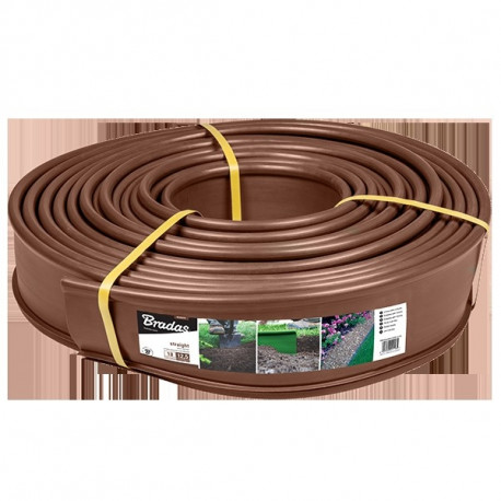 Lawn edge straight 18m x 12,5cm, brown