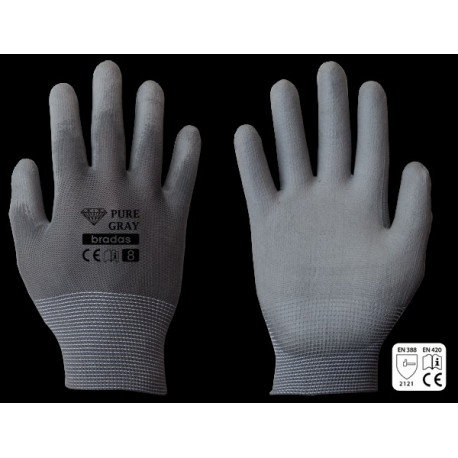Gloves PURE GRAY PU, size 8