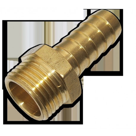 Hose barb for 25mm, 3/4" male - BRASS