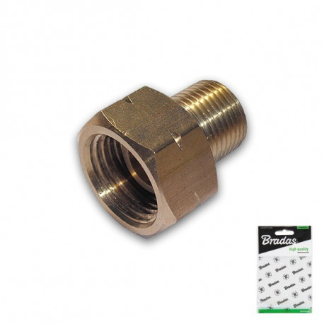 Two-segment reduction 21,8L female / 3/8"L male, BRASS