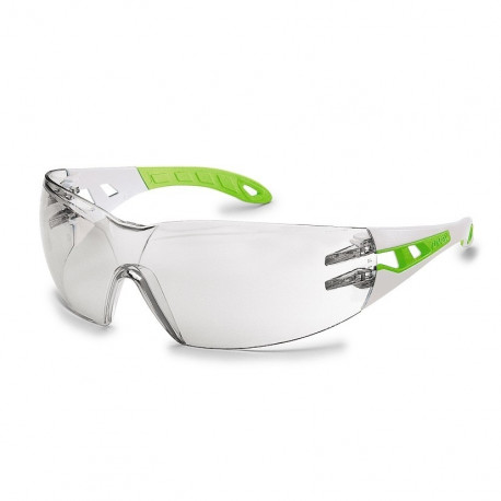 Safety glasses Uvex pheos s (slim fit) lens with transparent HC/AF coating, frame white/grey