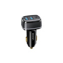 USAMS Car Charger 2xUSB + 1xUSB-C C24 80W (head only) Fast Charge black CC126TC01 (US-CC126)