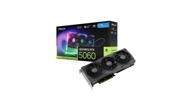 PNY GeForce RTX 5060 Epic-X RGB Overclocked Triple Fan 8GB GDDR7 DLSS4 Graphics Card (VCG50608TFXXPB