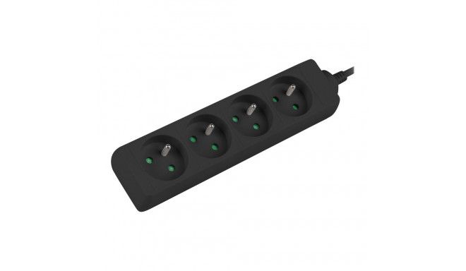 Pikendusjuhe 1 m 4 pistikupesa UPS-süsteemile | PS0-04E-0100-IEC-BK | pistikupesade arv 4