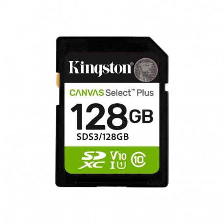 Kingston Canvas Select Plus | 128 GB | SD | Flash memory class Class 10, UHS-I, U1/U3, Video Class 1