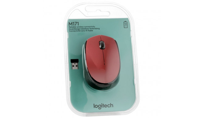 Logitech M171 juhtmevaba hiir, punane