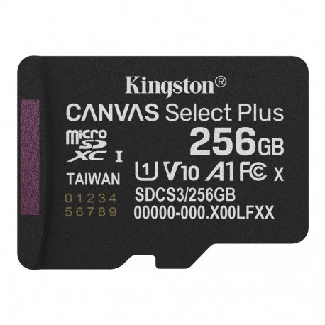 KINGSTON 256GB micSDXC Canvas Select Plus Gen3 150R A1 Single Pack w/o ADP