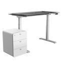 Electric desk frame LOCTEK 3-telescopic 2-motor black