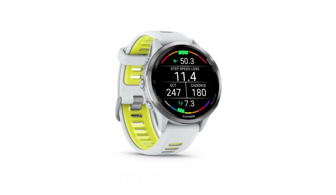 Garmin Forerunner 970, Titanium with Whitestone Case and Whitestone/Translucent Amp Yellow Band
