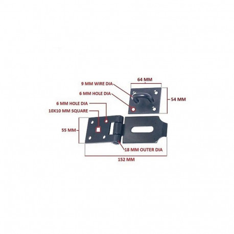 DOOR LATCH OKKO GB-1502 BLACK